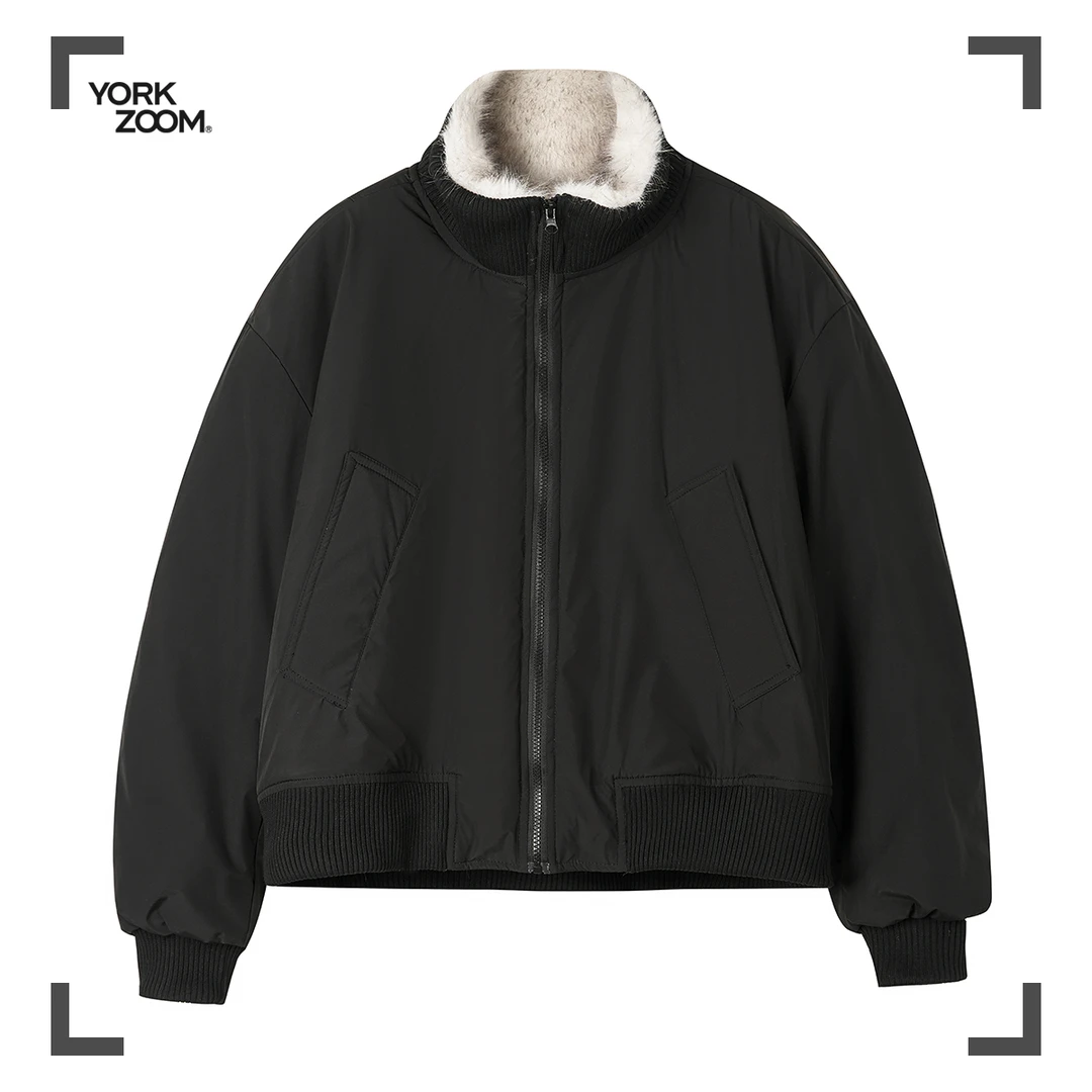 York Zoom冬季新品座山雕毛毛外套棉衣棉服保暖有型短款潮流加厚