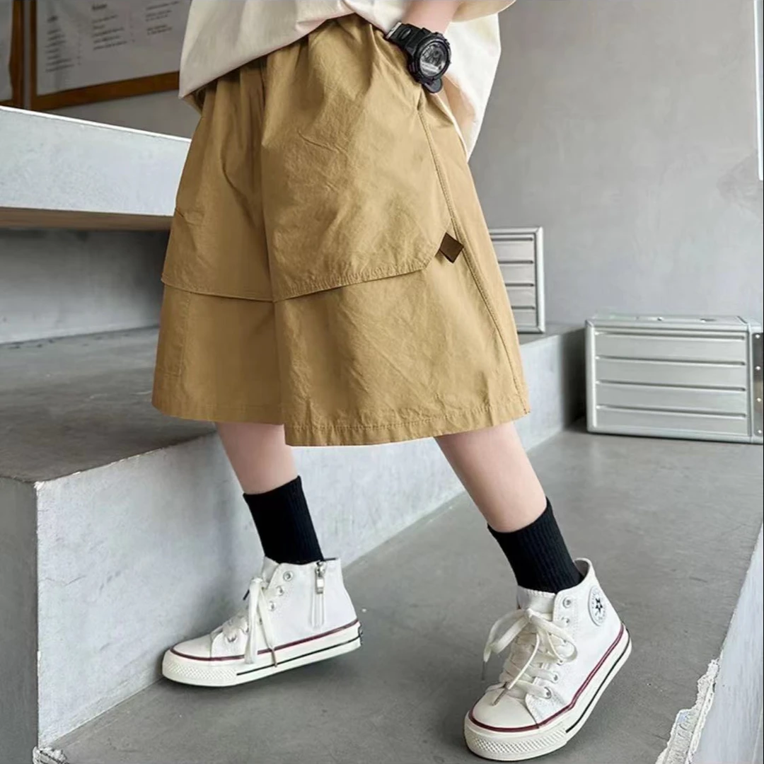 男童夏季休闲工装短裤宽松五分裤中裤2025新款洋气薄款中大童韩版