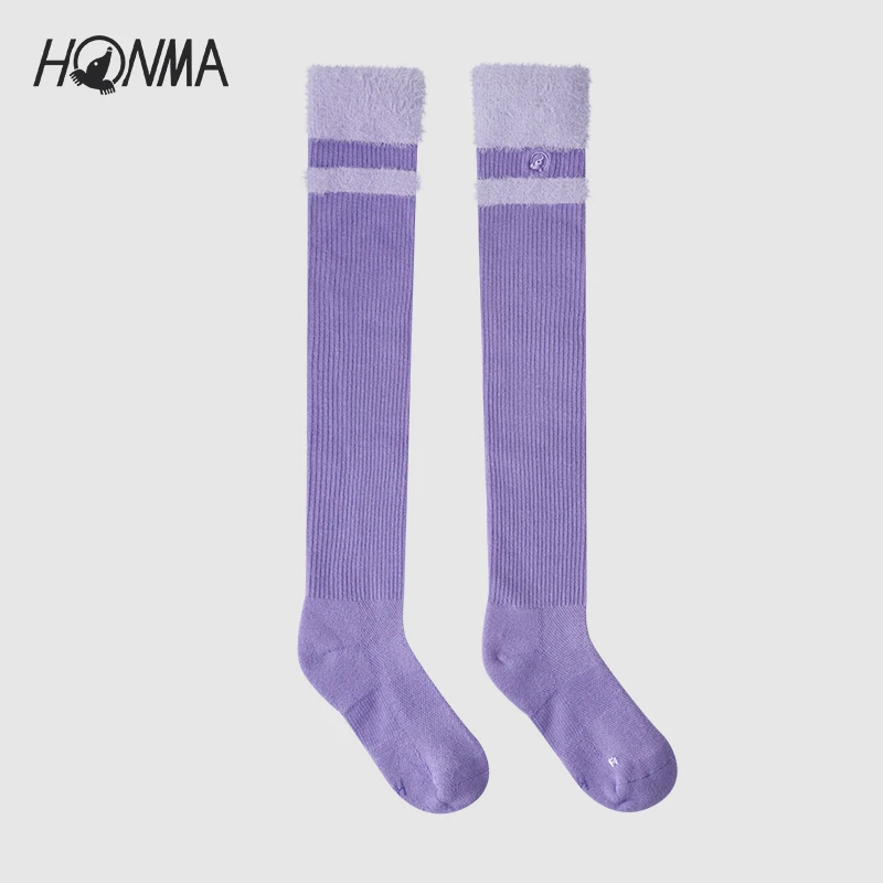 【专业高尔夫】HONMA女士袜子长筒袜子全棉透气排汗HWJQ011R029