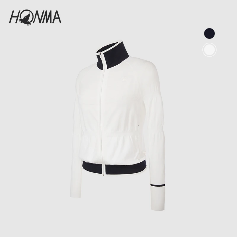 【专业高尔夫】HONMA女士外套毛织短款外套高领弹力外套HWKQ302R621