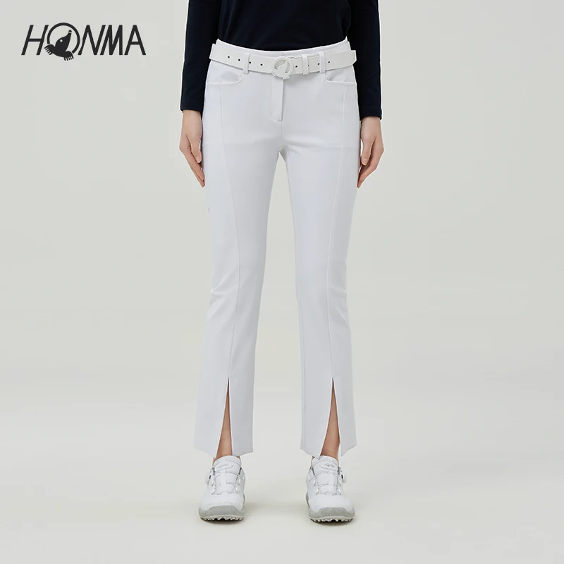 【专业高尔夫】HONMA女士长裤开叉防泼水防晒休闲长裤HWJQ800R909