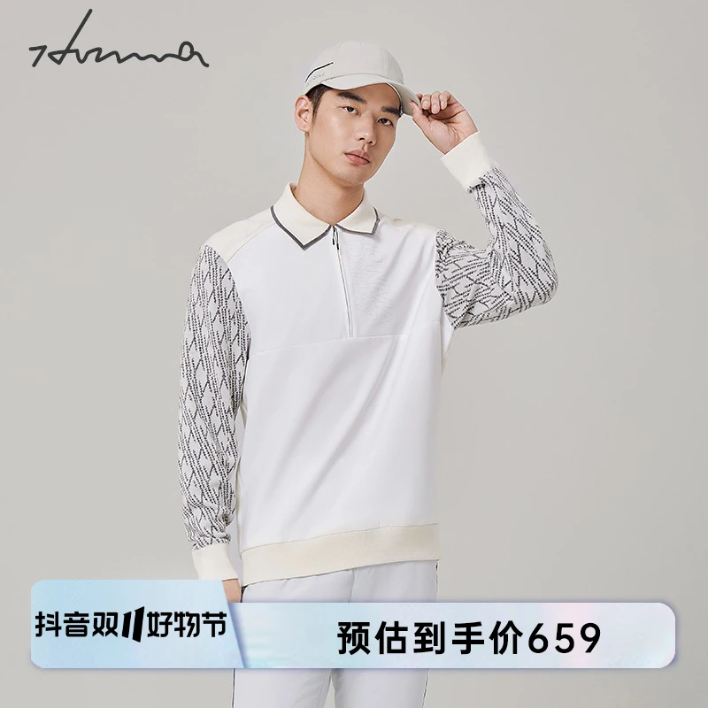 【时尚高尔夫】HONMA套头翻领衫秋冬弹力舒适时髦polo衫HMJD515H116