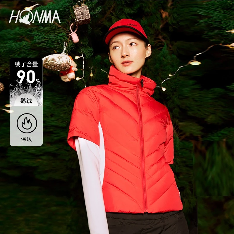 【专业高尔夫】HONMA女士情侣防寒外套运动修身立领拼接HWID121R651