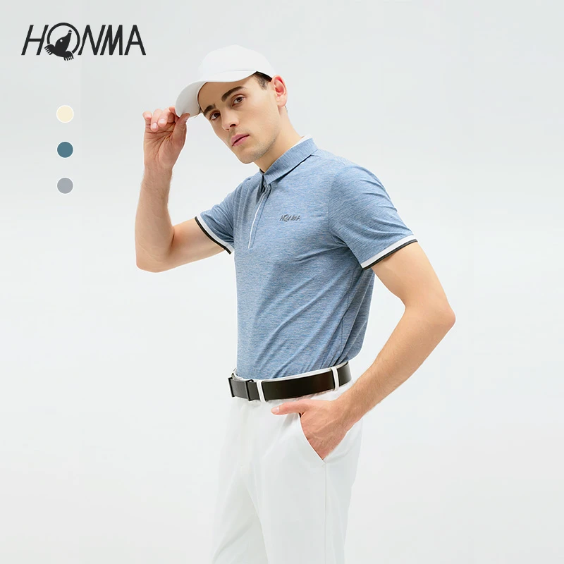 【时尚高尔夫】HONMA男士短袖polo衫T恤条纹运动上衣HMIX702B812