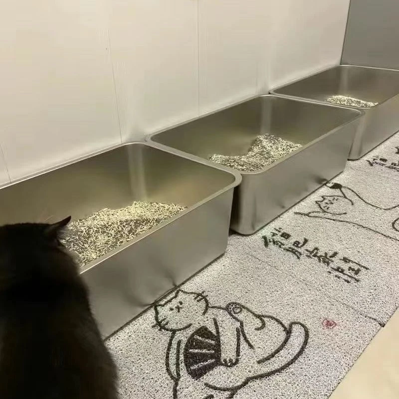 不锈钢猫砂盆新款加厚防外溅易清洁巨大猫厕所宠物大容量猫砂盆狗
