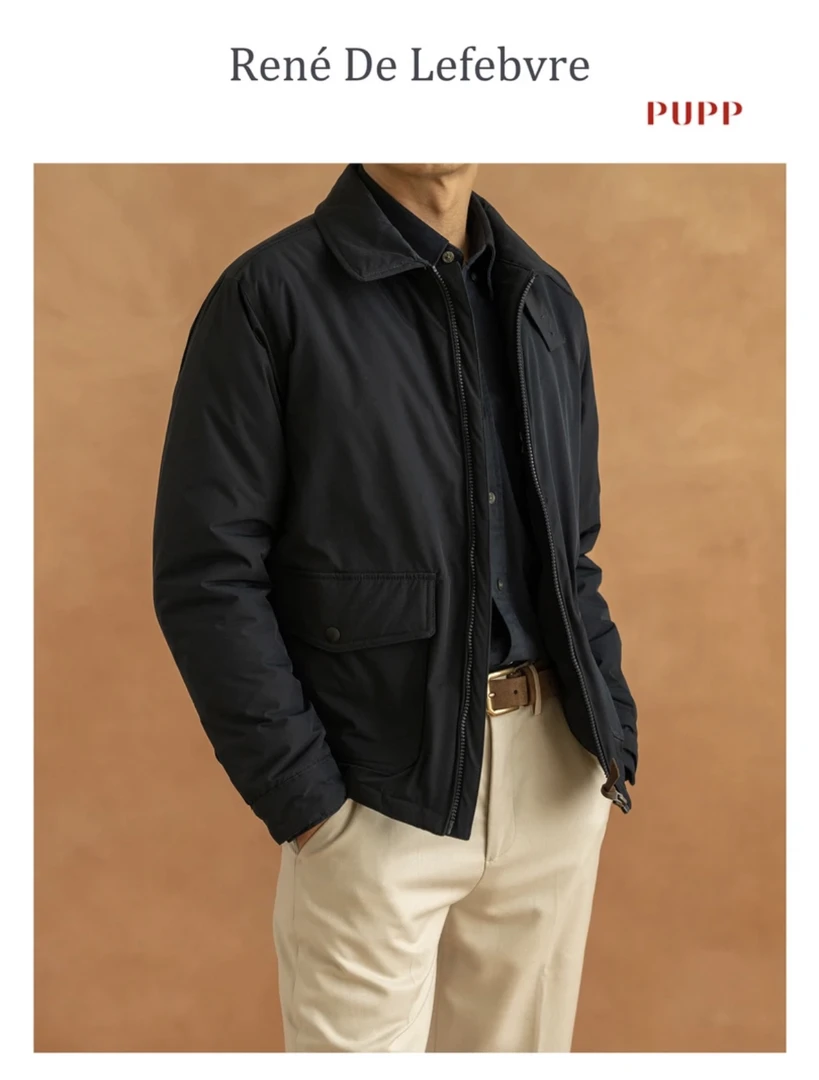 René De Lefebvre男士户外复古保暖秋冬间棉夹克棉服外套