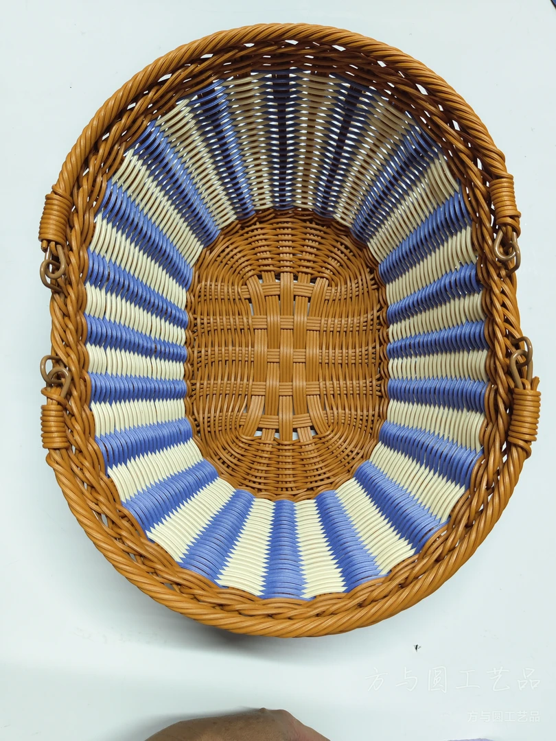 手提篮纯手工制作工艺品水果篮置物篮户外活动储物篮酒店篮子