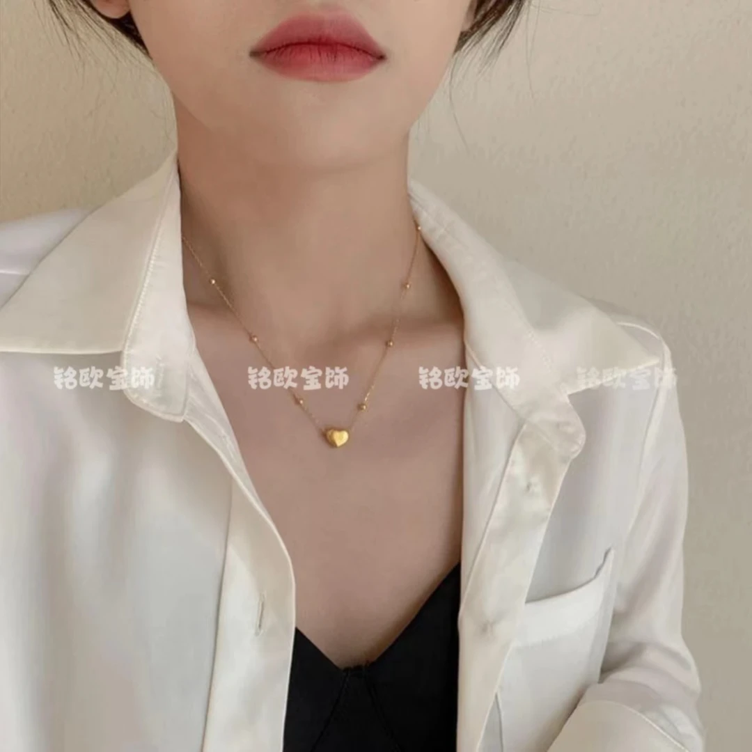 铜合金项链 气质爱心项链2024新款设计感