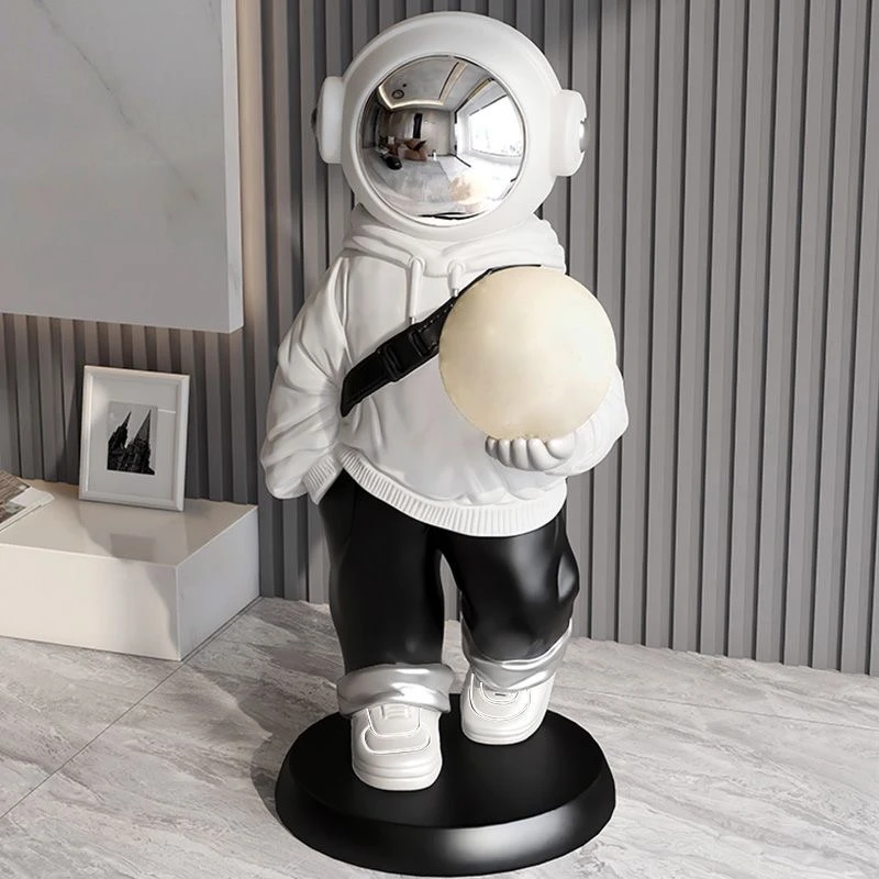 轻奢白色宇航员落地摆件太空人灯家居装饰品电视柜乔迁礼品落地