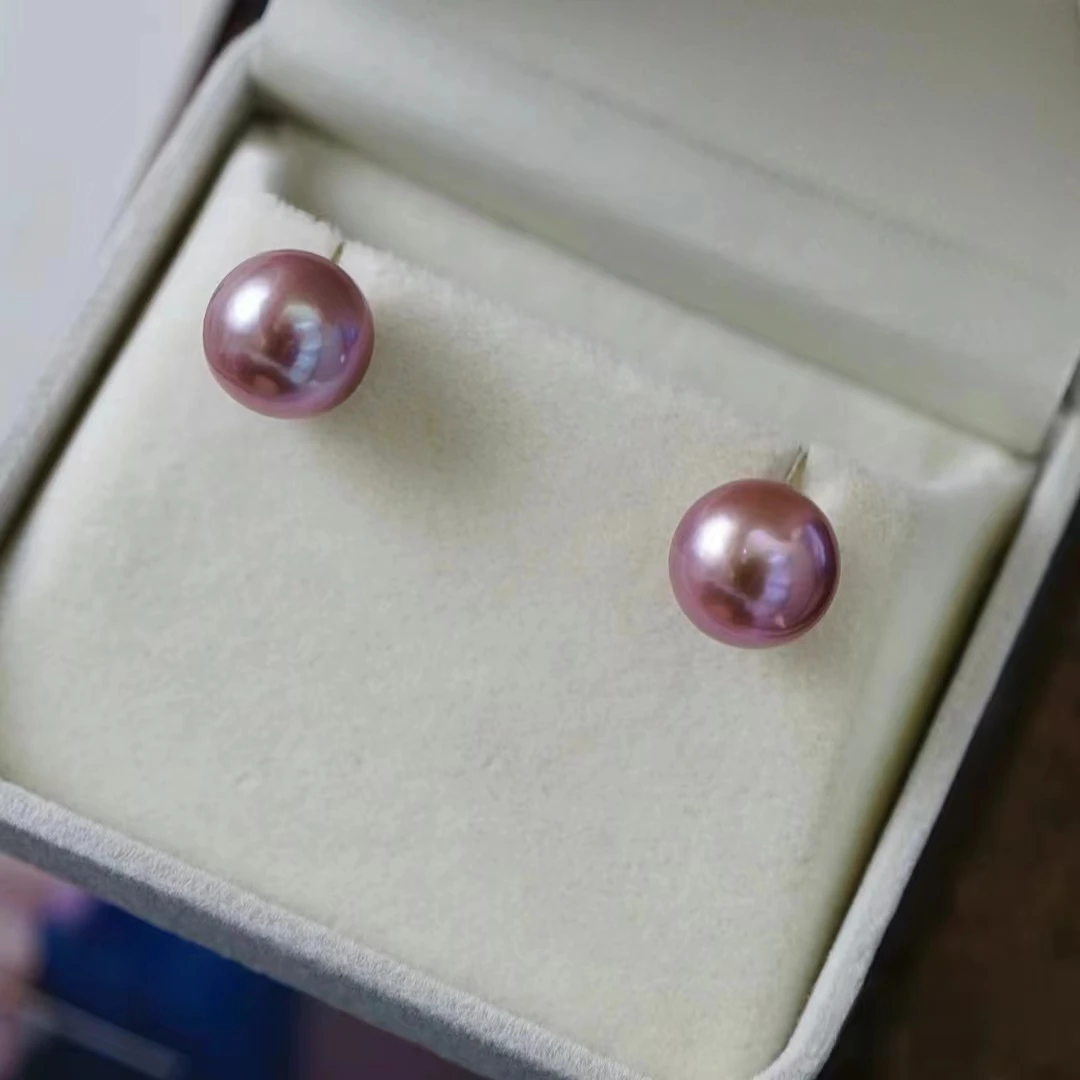 【福利浪漫紫珠】10-11mm耳钉天然淡水珍珠【多样性发一件/非基地】
