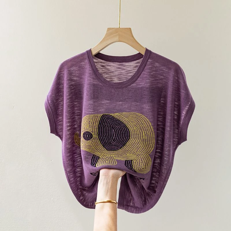 2024夏季爆款女装薄款短袖t恤网红时尚显瘦气质百搭圆领上衣