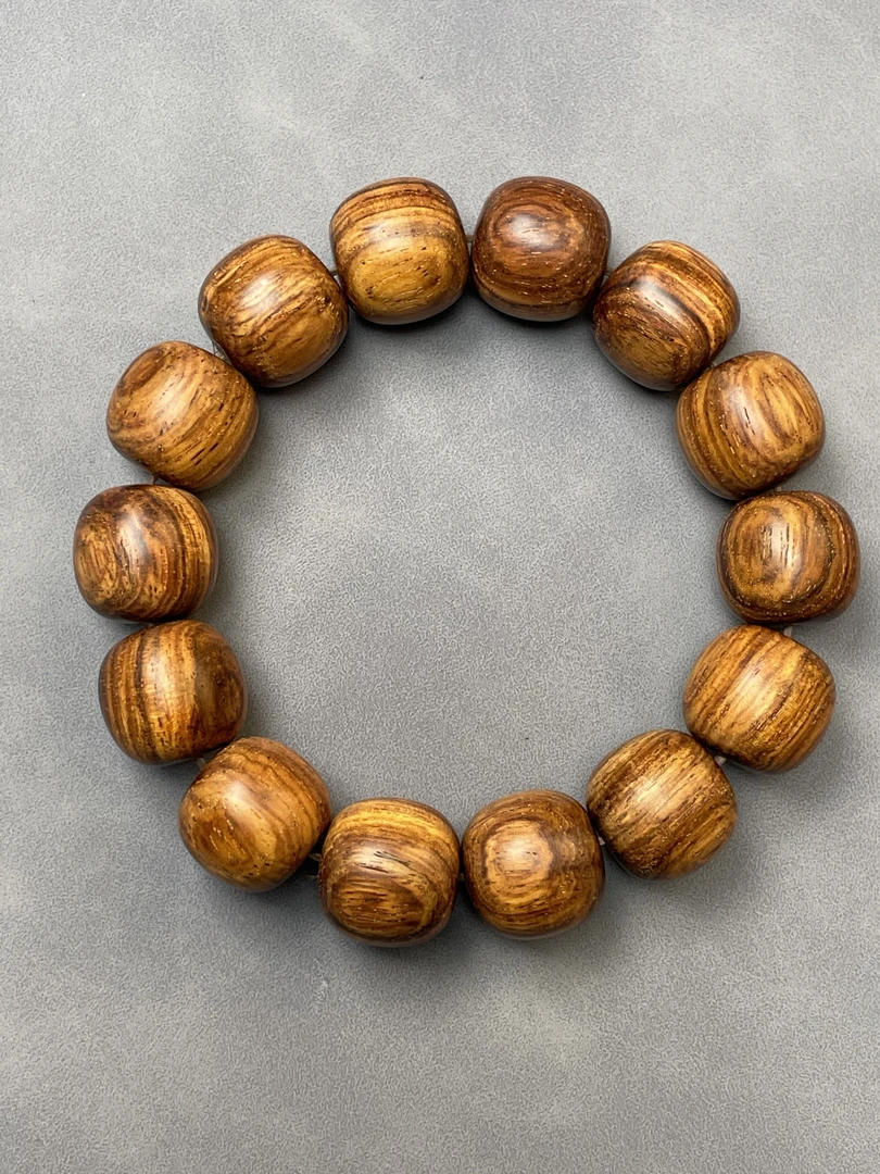 越南黄花梨15:16MM高品质老形珠纯干磨无优化老料文玩木制手串
