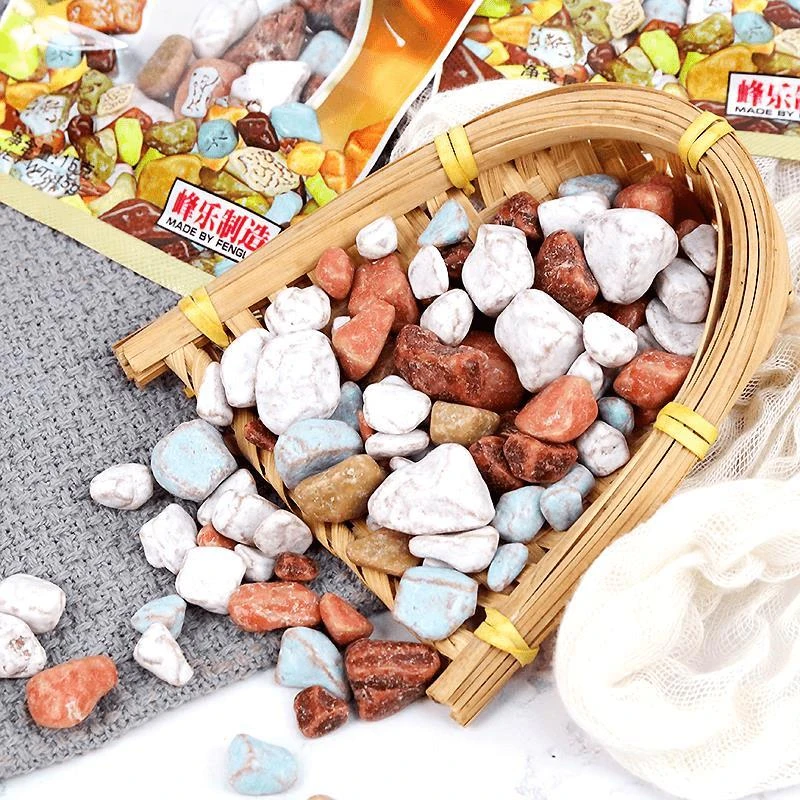 石头糖袋巧克力味奶糖后怀旧软糖零食小吃