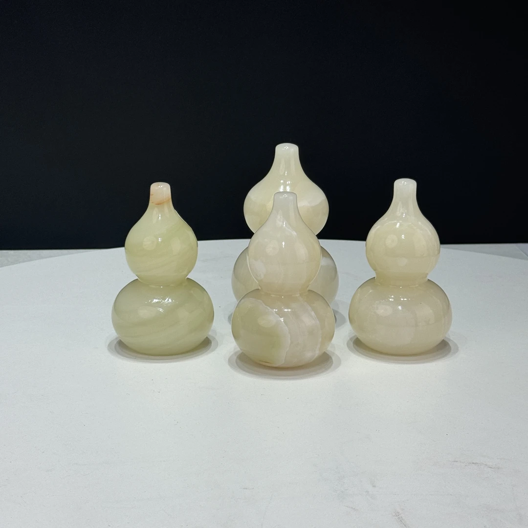 纯天然玉石葫芦摆件家居摆件送礼送人放玄关博古架展示柜