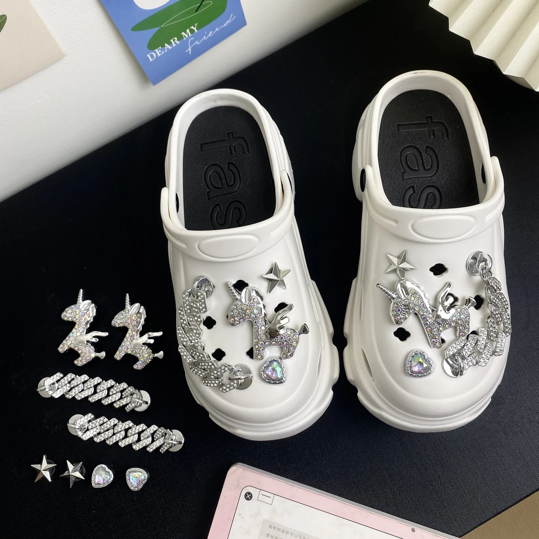 【8厘米增高】夏季女洞洞鞋防滑EVA加厚防滑包头百搭拖鞋网红沙滩鞋