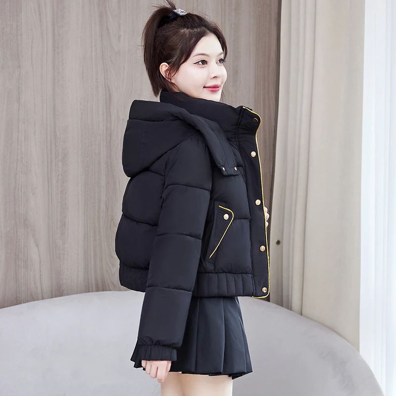 时尚羽绒棉服女2025短款宽松加厚冬季棉衣小个子棉袄新款气质外套