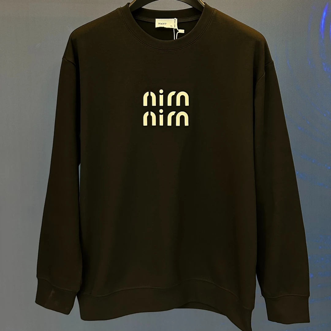 24年秋冬新款个性字母胶条时尚潮牌青年圆领长袖加厚宽松卫衣男