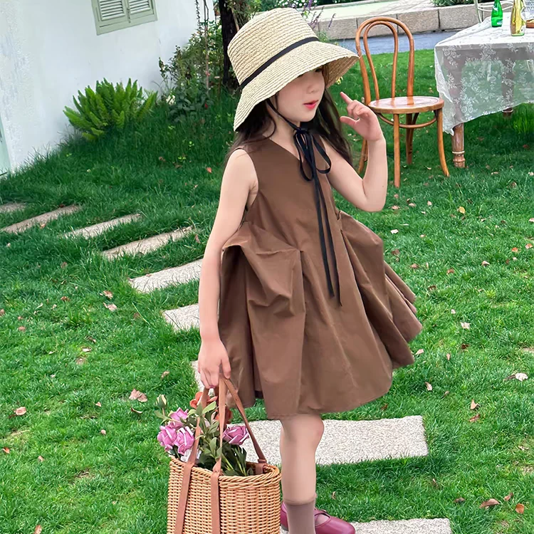 2024上新夏季洋气时尚百搭韩版宽松无袖连衣裙