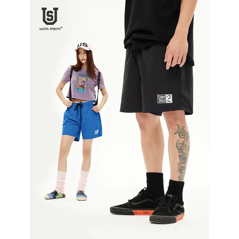 US联邦街牌收纳变包轻薄速干运动短裤 街头户外多色飞盘冲浪潮流