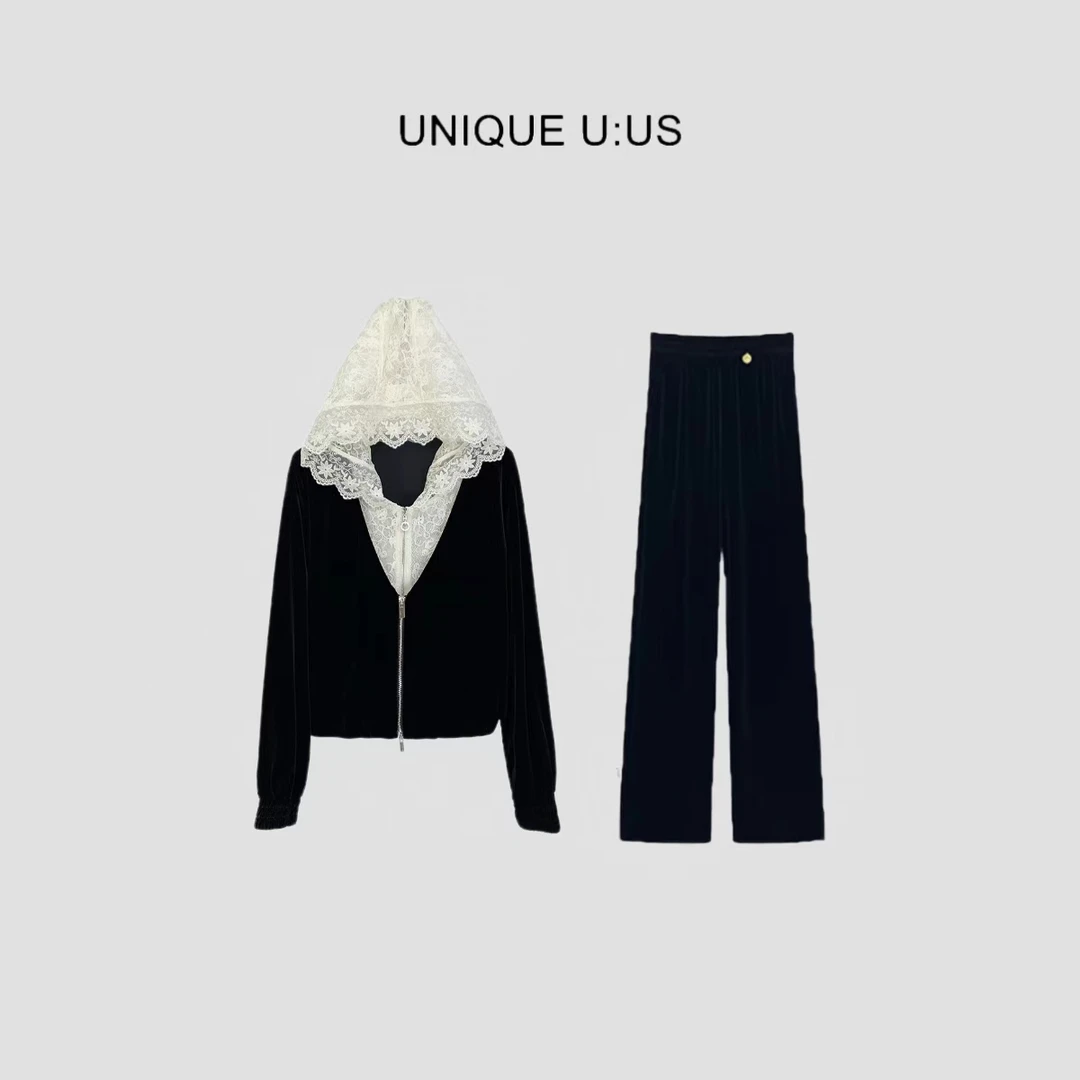 UNIQUE U:US【美式白茶】秋季上新休闲时尚百搭气质女装套装-248505