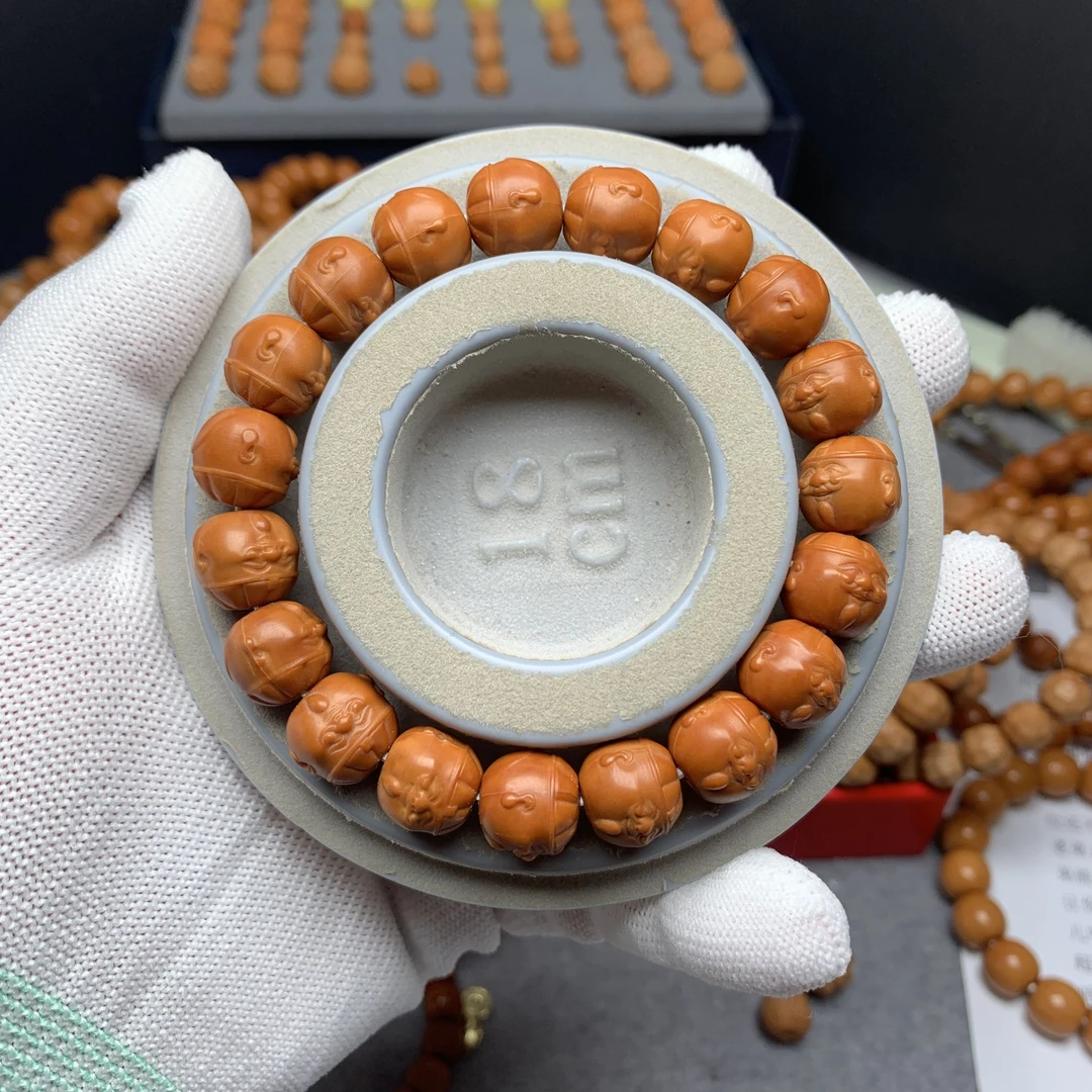 猴头核桃雕刻手串 笑脸财主15