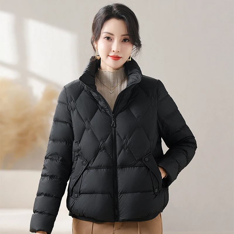【雪莲专属】风之韵女款中厚立领新国标白鸭绒保暖加厚羽绒服F80911