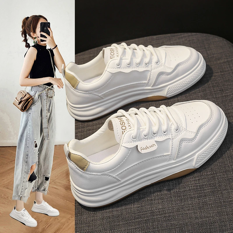 小白鞋女款2024秋季新款女鞋百搭软底板鞋休闲运动鞋P4909