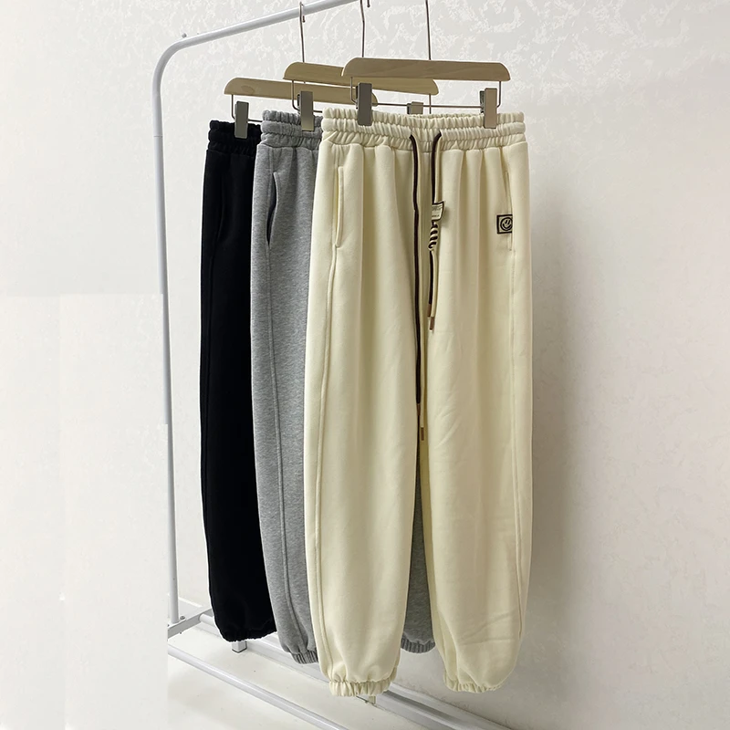 春款休闲卫裤女束脚裤小个子宽松显瘦运动裤男松紧大码女裤子长裤