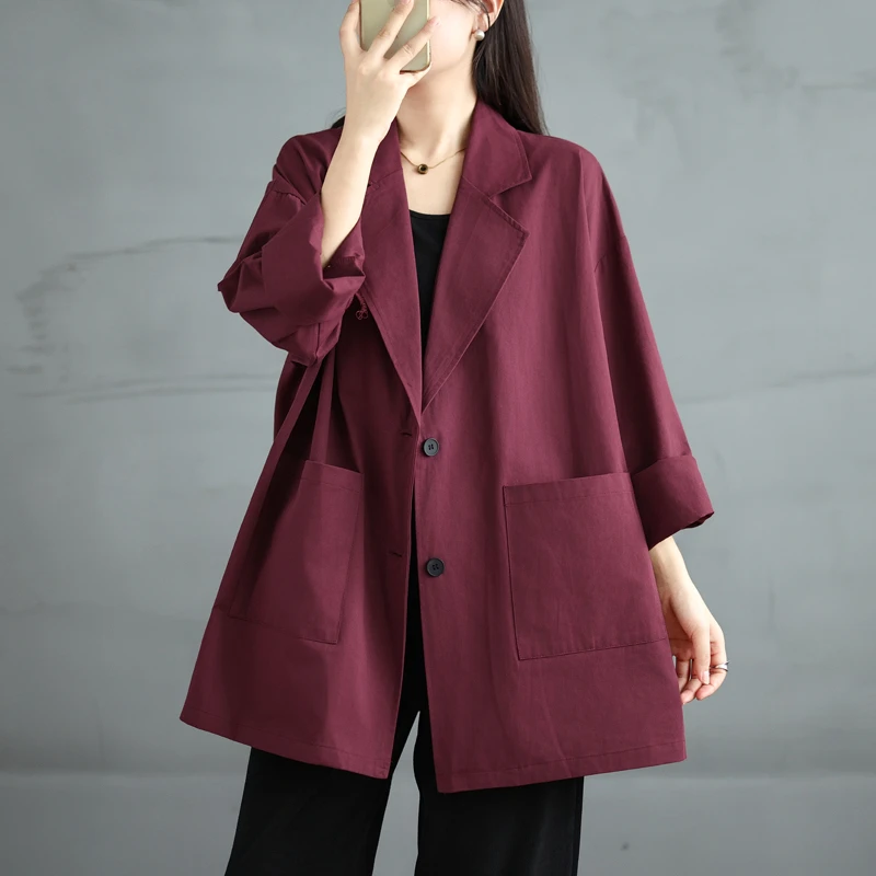 轻奢女装复古日系文艺宽松显瘦高级感休闲百搭韩版风衣外套