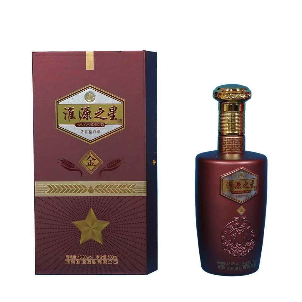 淮源之星金星纯粮酿造浓香型白酒45.8度500ml*6瓶装45.8度500ml