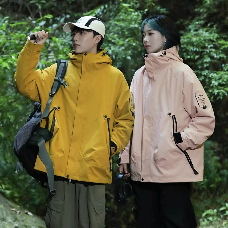 情侣款三合一可拆卸保暖两件套秋冬户外冲锋衣防水防寒夹克外套男