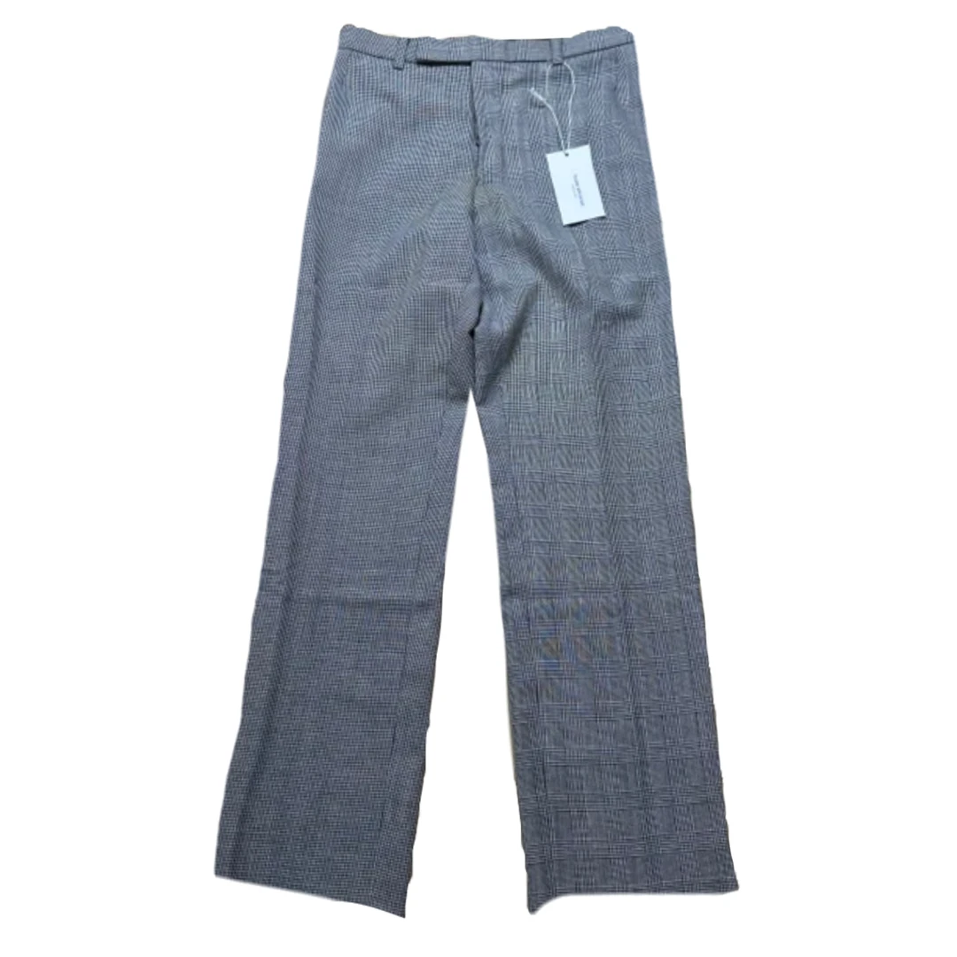 95新 THOMBROWNE tb灰色格纹长裤2码