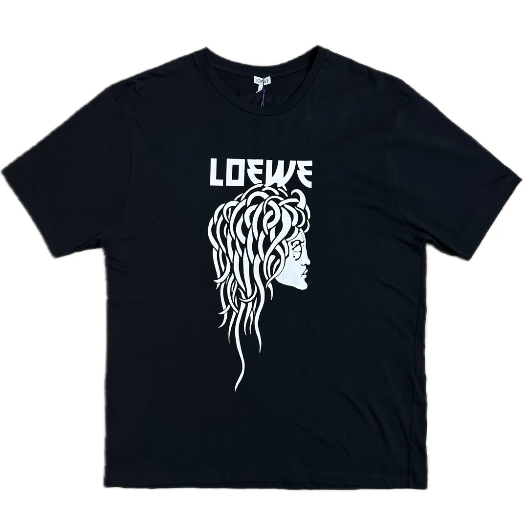 99新 LOEWE/罗意威 罗意威黑色美杜莎人头印花短袖xl码
