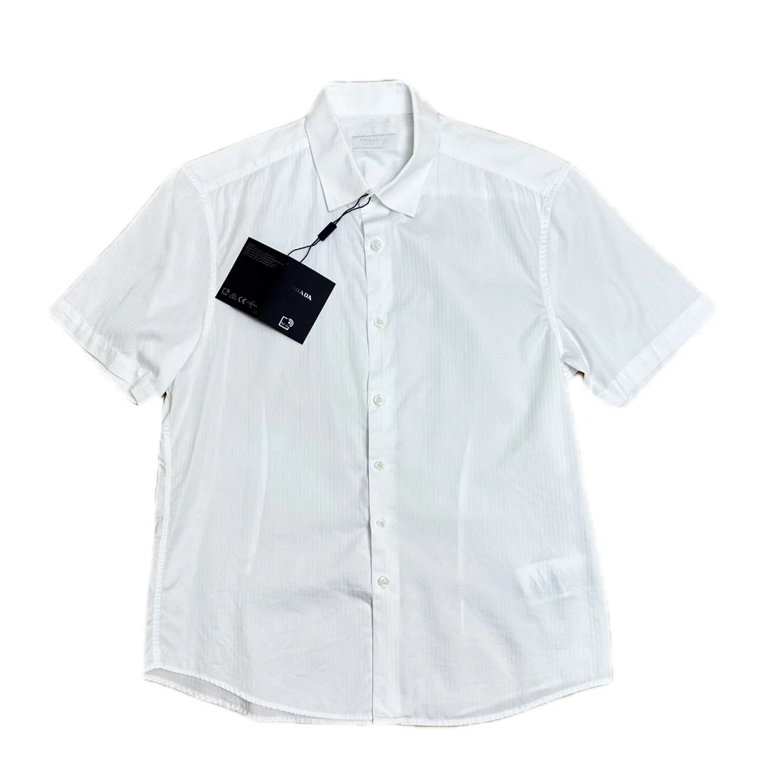 99新 Prada/普拉达 prada白色条纹衬衫短袖40码