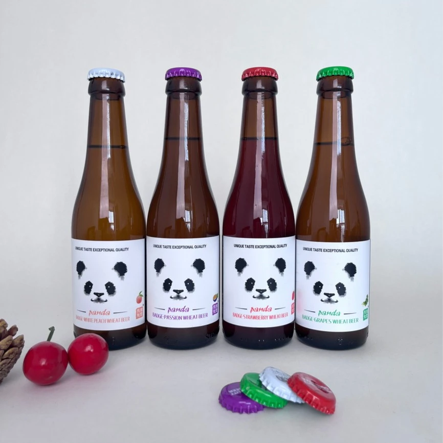 熊猫徽章啤酒 白桃草莓百香果葡萄果味低度精酿啤酒24瓶整箱批发