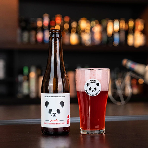 熊猫徽章 原浆精酿啤酒 比利时风味草莓小麦白啤280ml*6瓶微醺