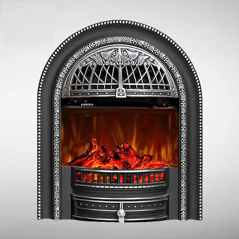 欧式弧形取暖电子壁炉芯罗马柱家用装饰仿真火嵌入式观赏铸铁复古