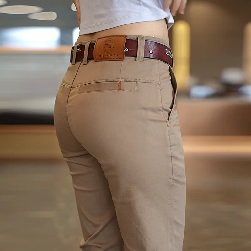 2024年早春高端休闲裤男修身直筒裤子男商务百搭弹力春秋潮流长裤