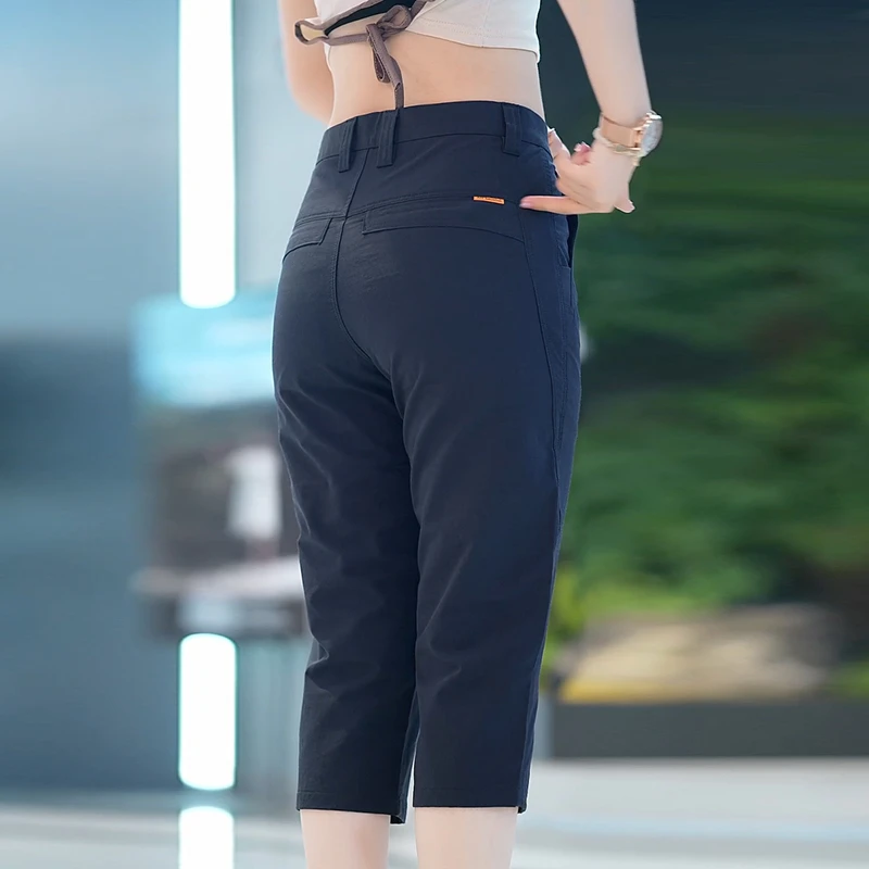 高端男士七分休闲裤夏季薄款裤子男宽松直筒冰丝高级感2023年男装