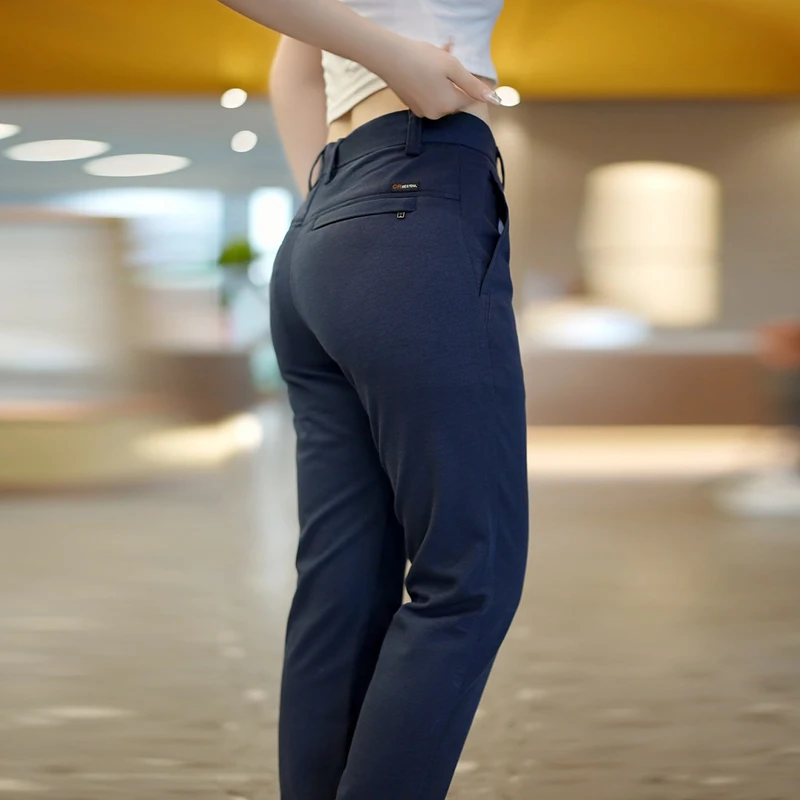 2023年秋季新款男士休闲裤修身直筒裤子男商务百搭弹力长裤子男装