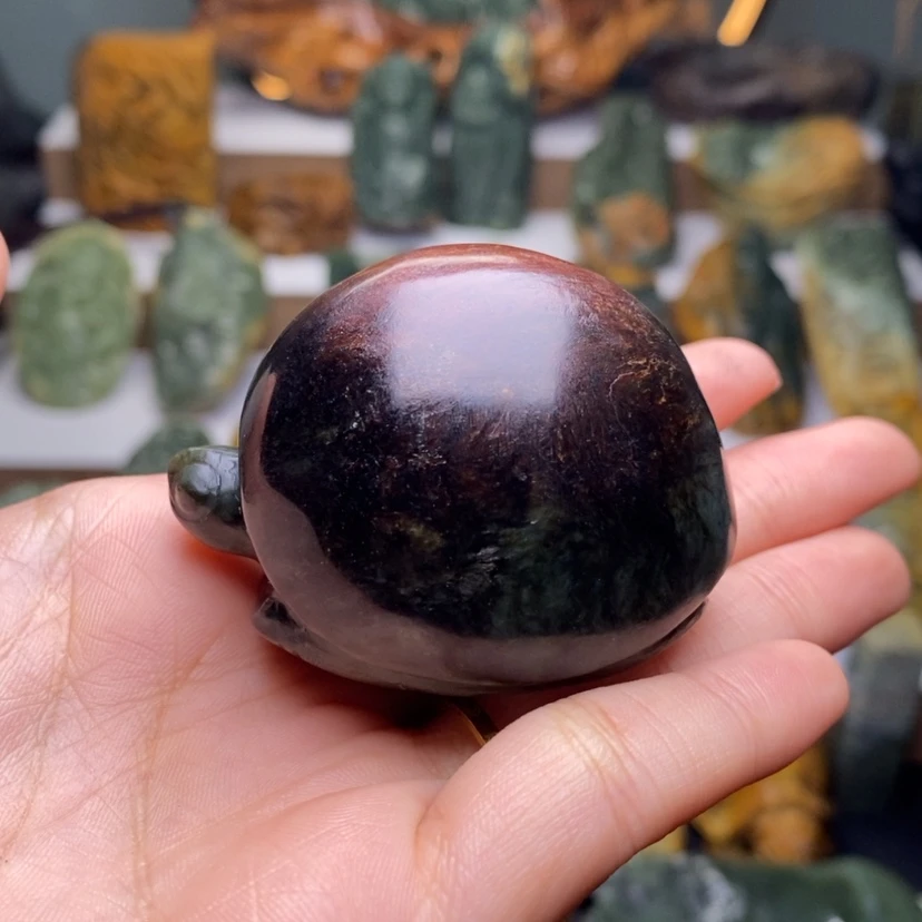 【闪购商品】岫岩河磨玉（透闪石质玉）手把未镶嵌红**道