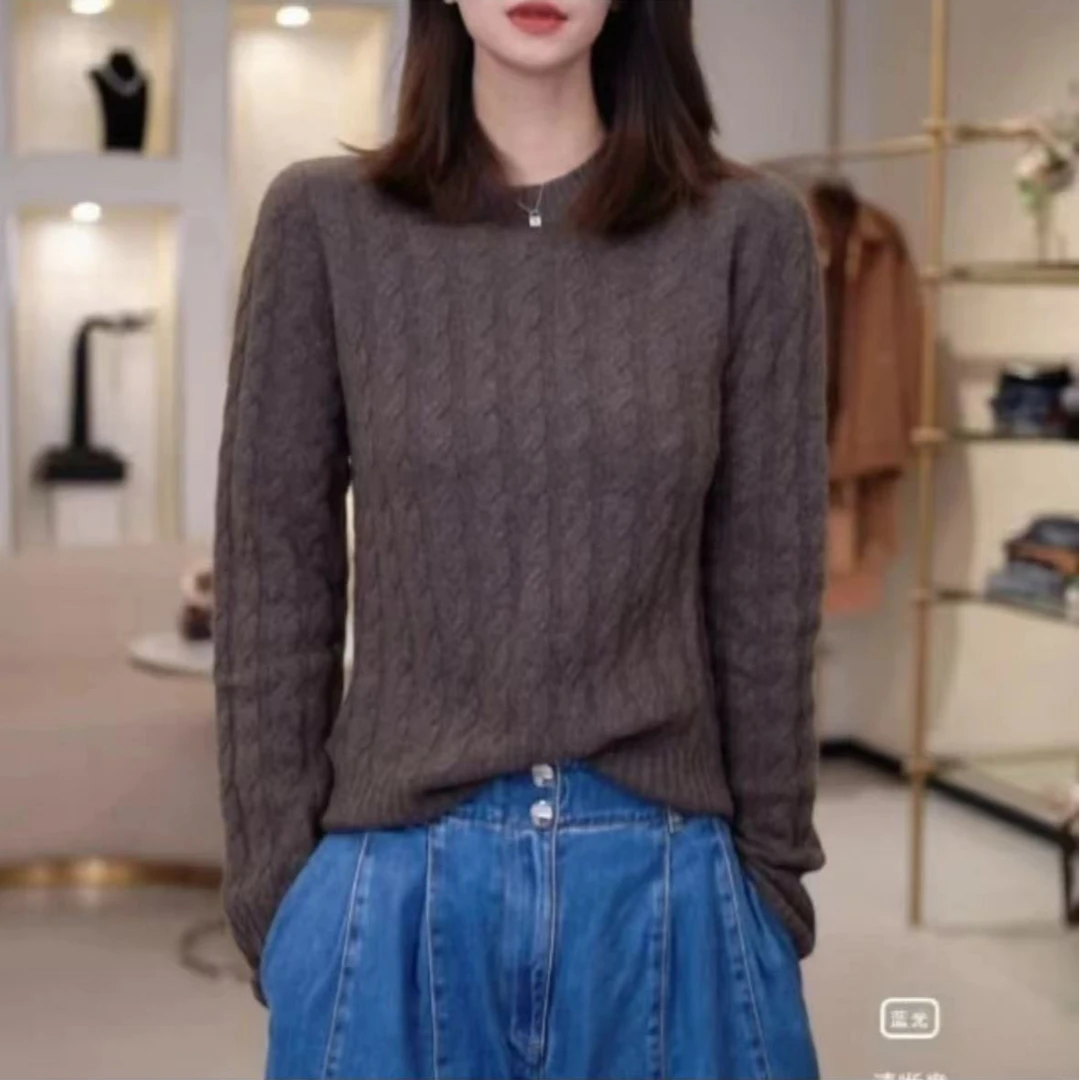 AMASS/阿玛施新款时尚百搭简约随性休闲感圆领针织衫女5399793