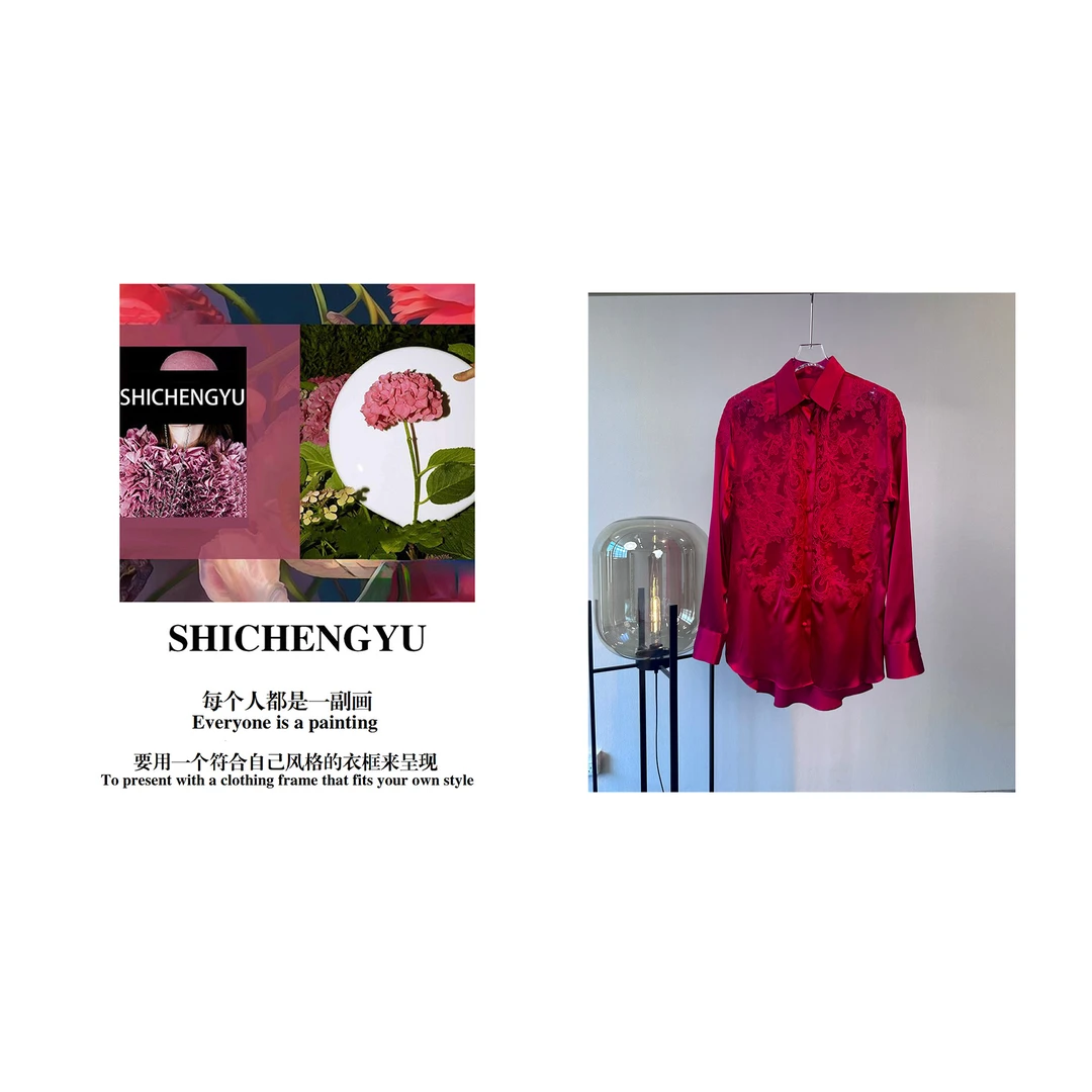 时尚设计师款手摇绣花百搭时尚女士气质衬衫