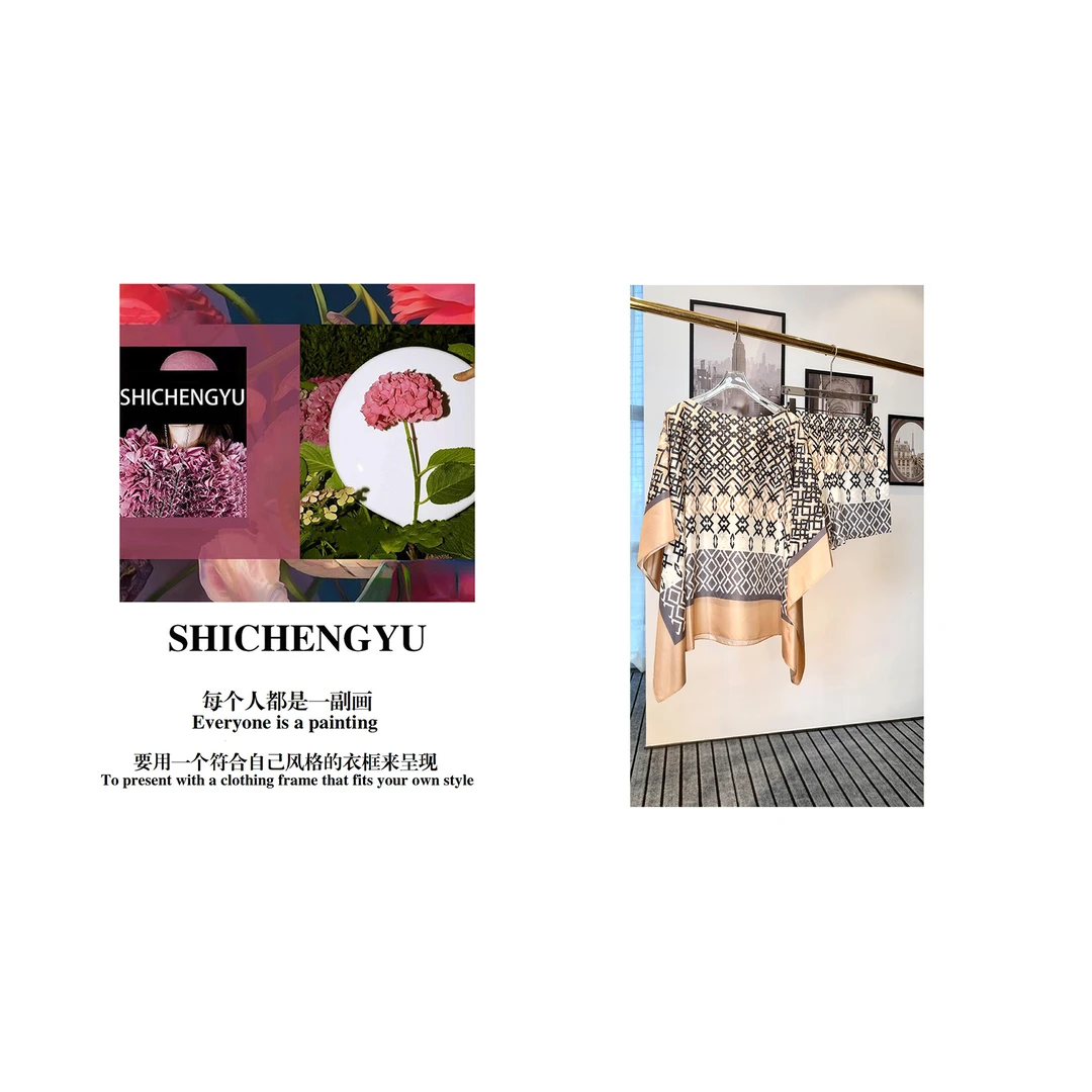 「SHICHENGYU」「」时尚设计师款披肩斗篷系列女士套装