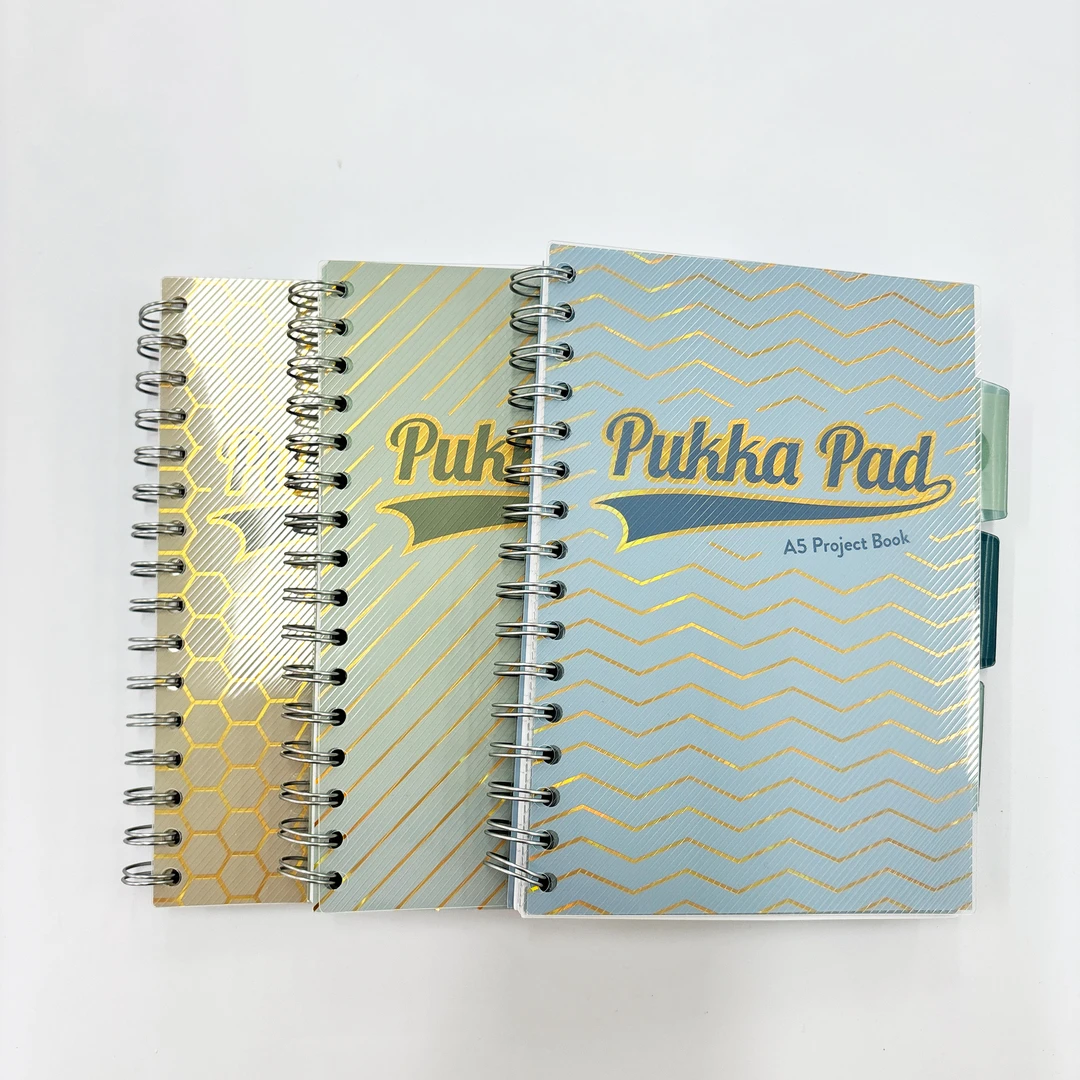 Pukka PadHZEA5线圈本PP线圈学生考研分隔袋80g学习本本册双线圈
