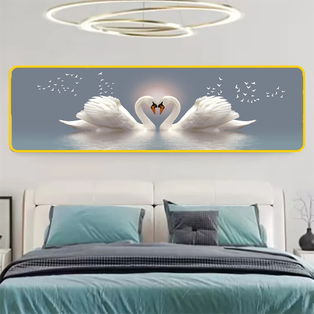 T10镶钻纯洁天鹅新款床头装饰画沙发卧室装饰画天鹅高端装饰画