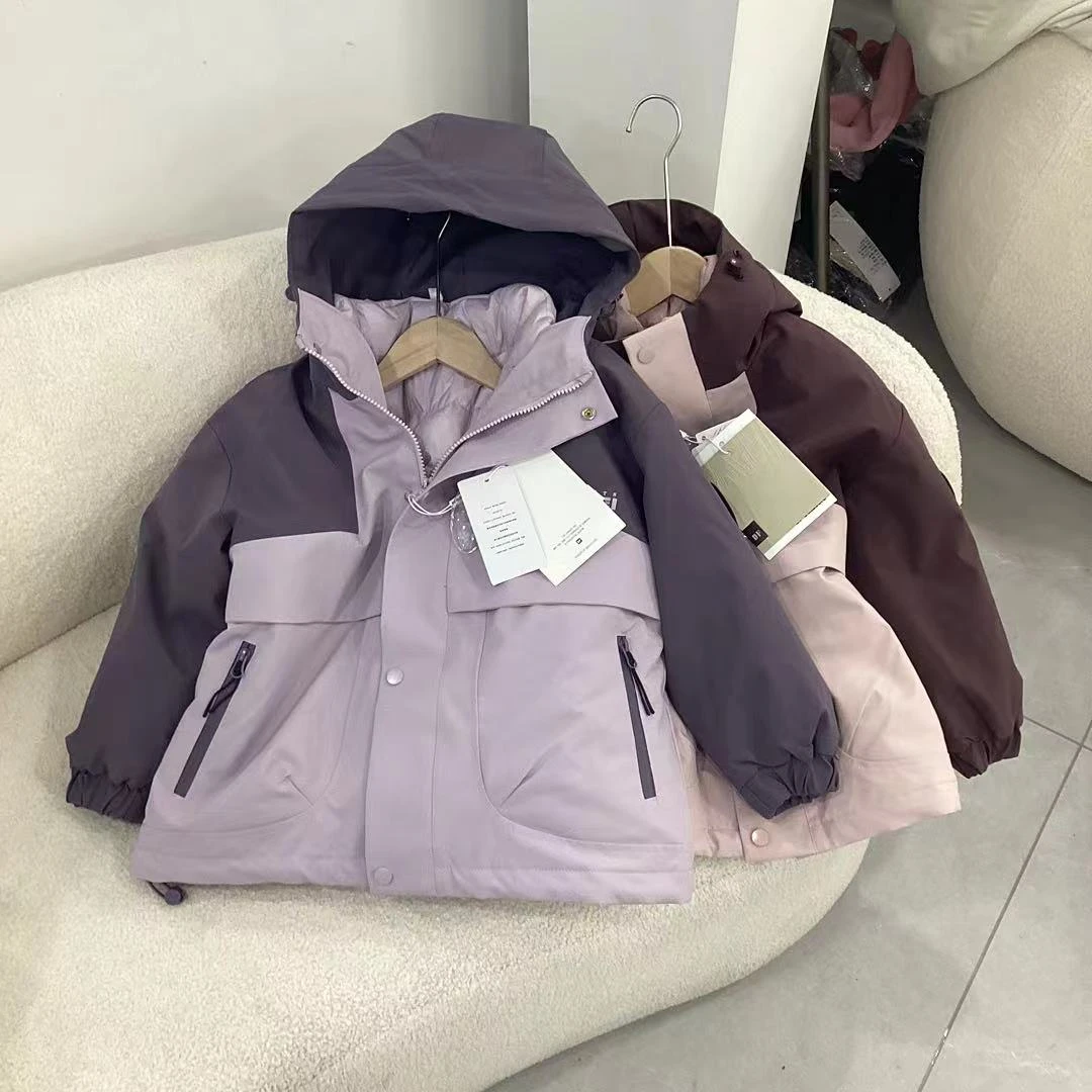 女童三合一羽绒服2024年新款中大童韩版童装可拆卸加棉加厚外套潮