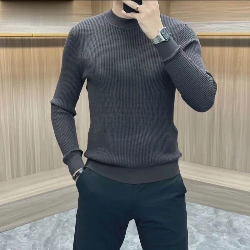 【高档系列】2024男士圆领针织时尚百搭经典欧货长袖毛衣休闲潮流