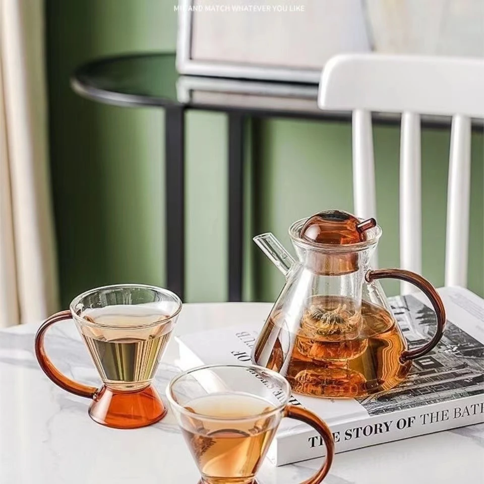 加厚玻璃泡茶壶耐高温北欧咖啡壶煮茶壶茶水分离茶杯高档茶具套装