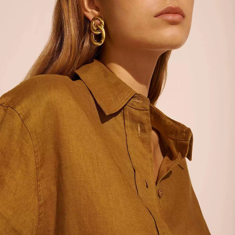 铜合金耳饰 手工锻造锤纹圆环扣高级感耳环